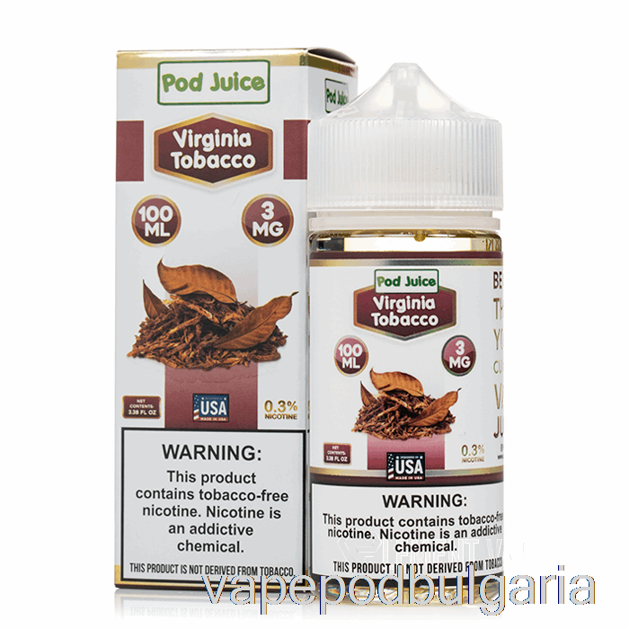 Vape Bulgaria Virginia Tobacco - Pod Juice - 100ml 6mg